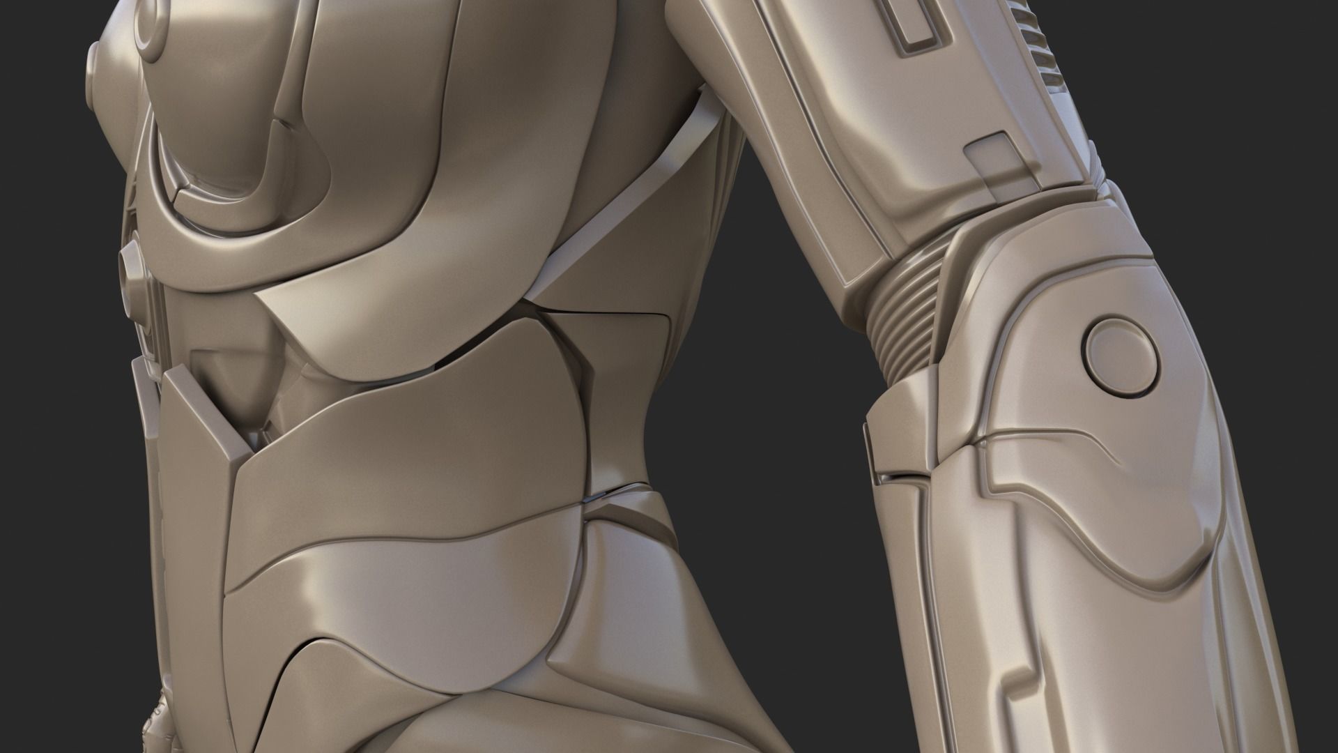 Cyborg Clay Low Poly Low-poly 3D model_21