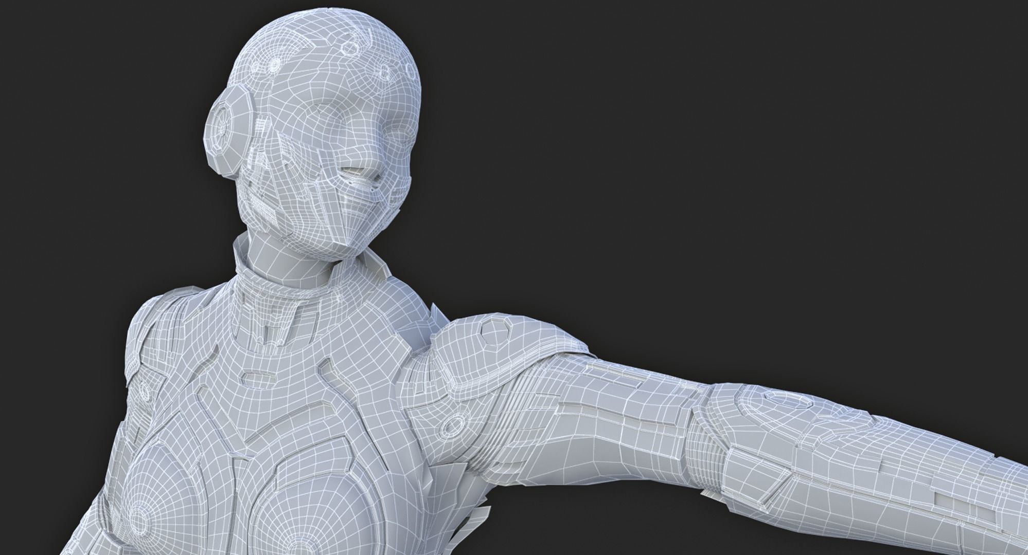 Cyborg Clay Low Poly Low-poly 3D model_52