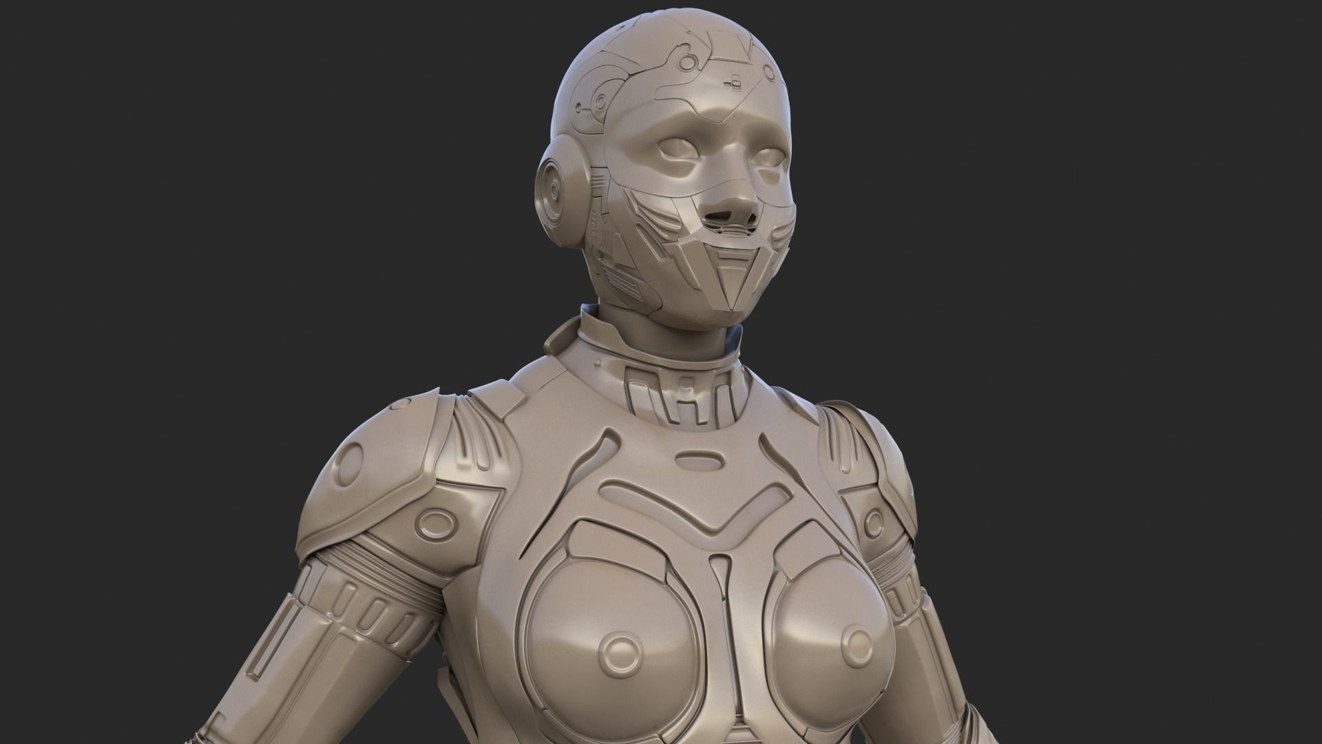 Cyborg Clay Low Poly Low-poly 3D model_13