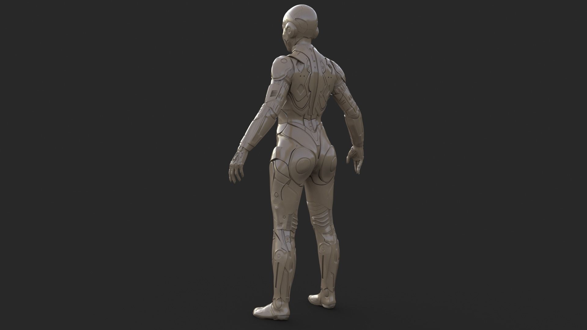 Cyborg Clay Low Poly Low-poly 3D model_9