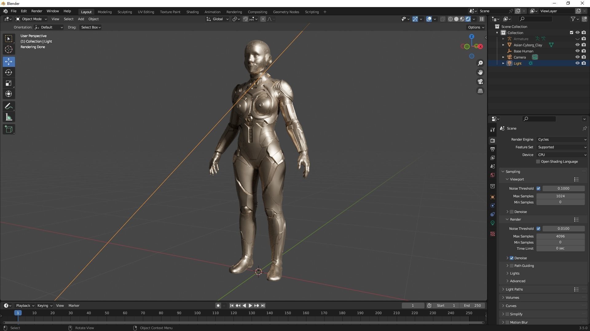 Cyborg Clay Low Poly Low-poly 3D model_54
