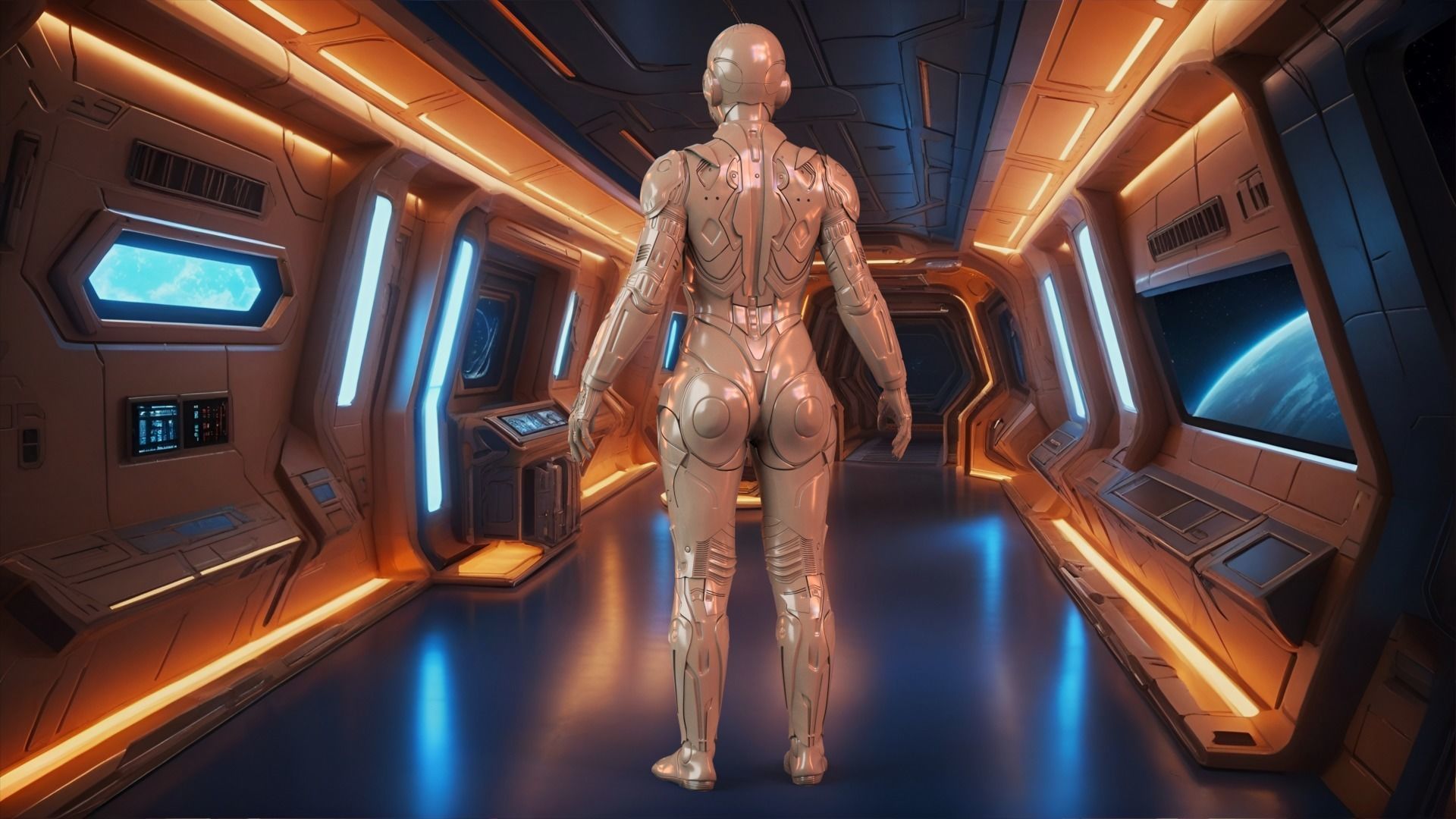 Cyborg Clay Low Poly Low-poly 3D model_3