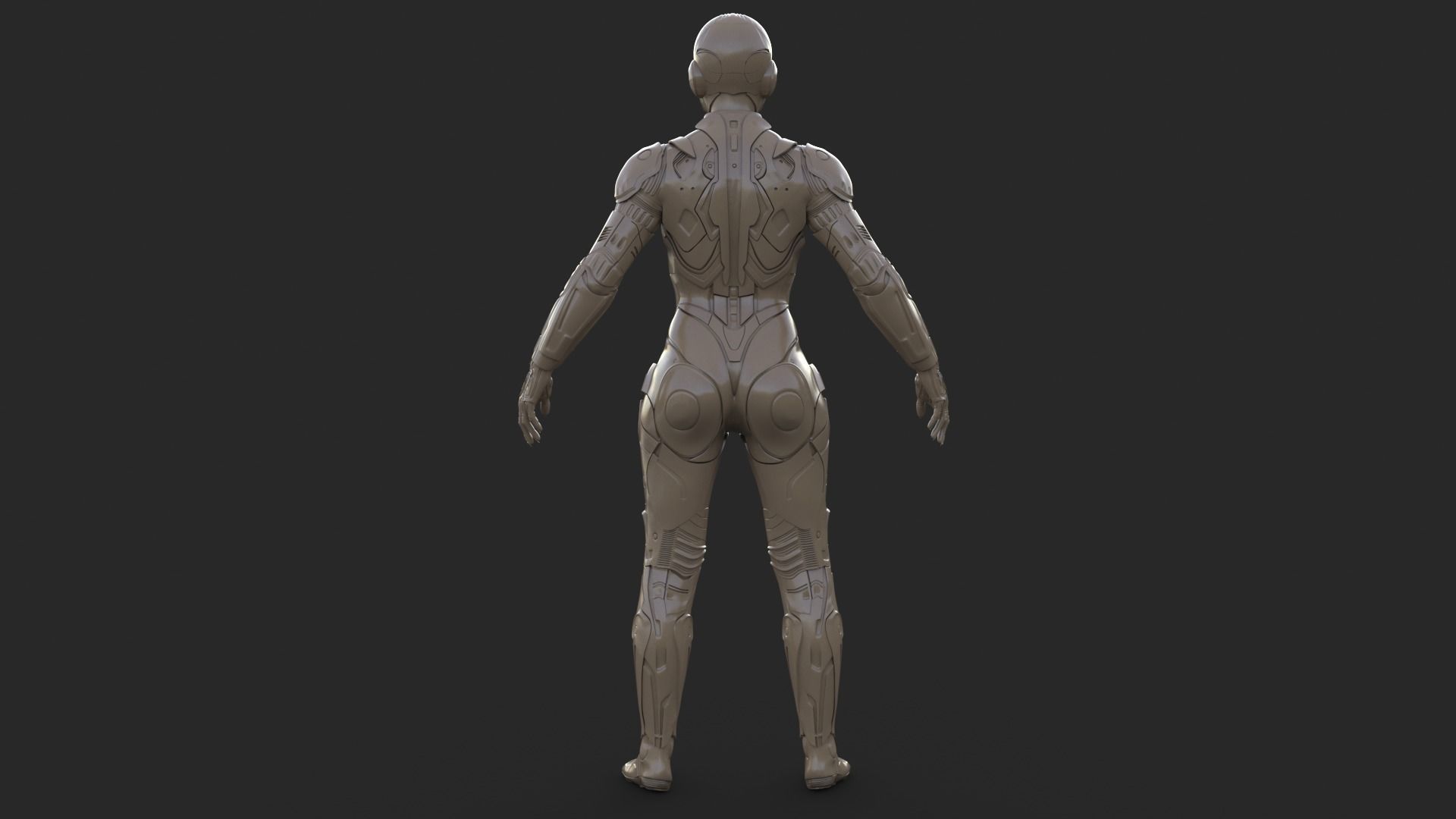 Cyborg Clay Low Poly Low-poly 3D model_10