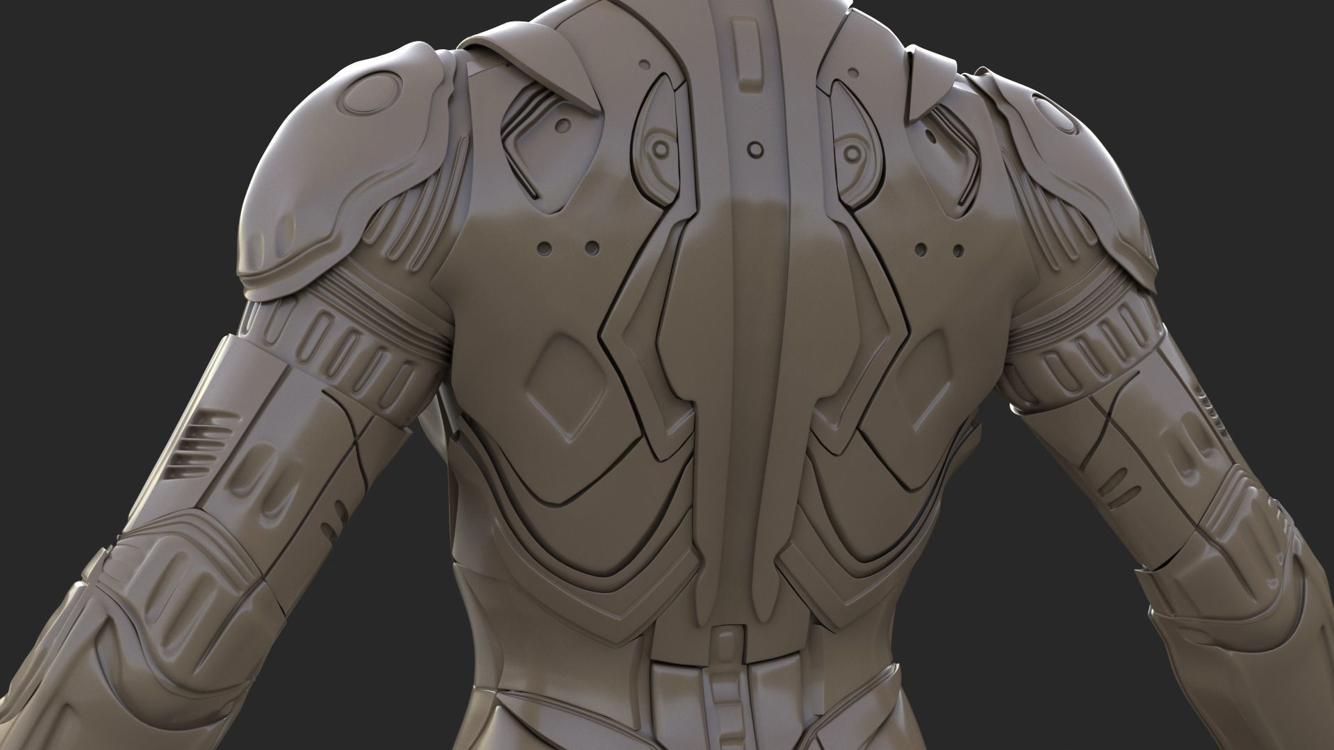 Cyborg Clay Low Poly Low-poly 3D model_26
