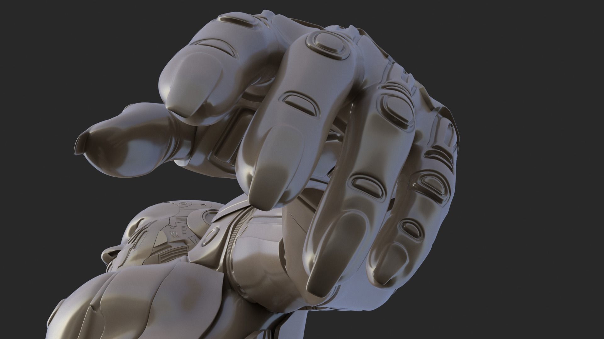 Cyborg Clay Low Poly Low-poly 3D model_23