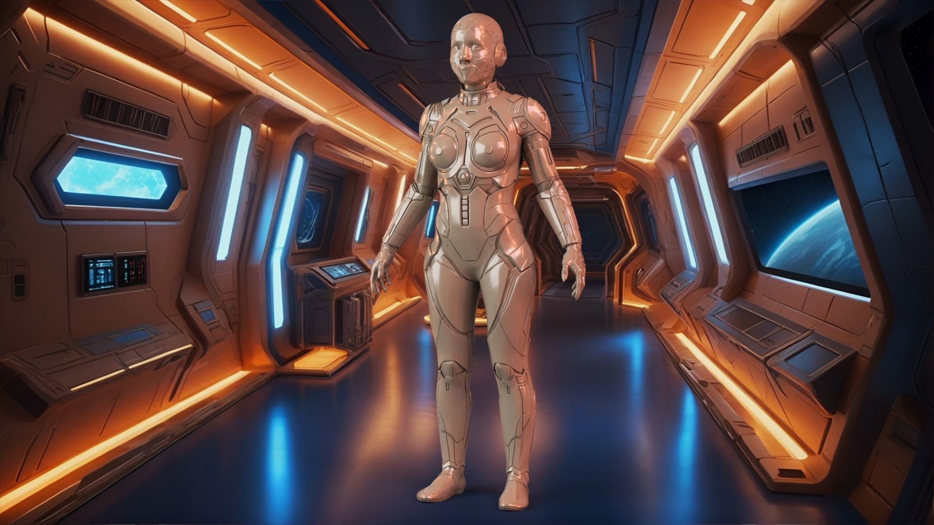 Cyborg Clay Low Poly Low-poly 3D model_2