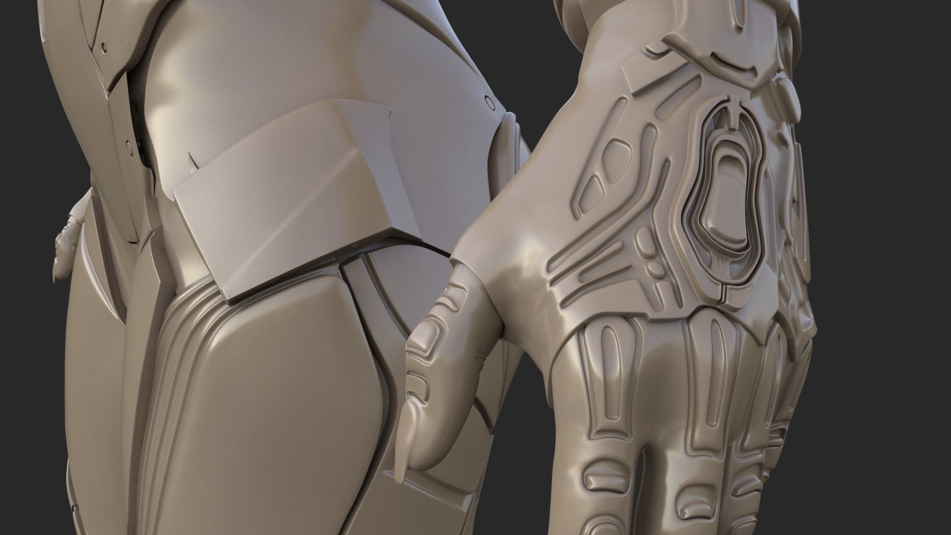 Cyborg Clay Low Poly Low-poly 3D model_22