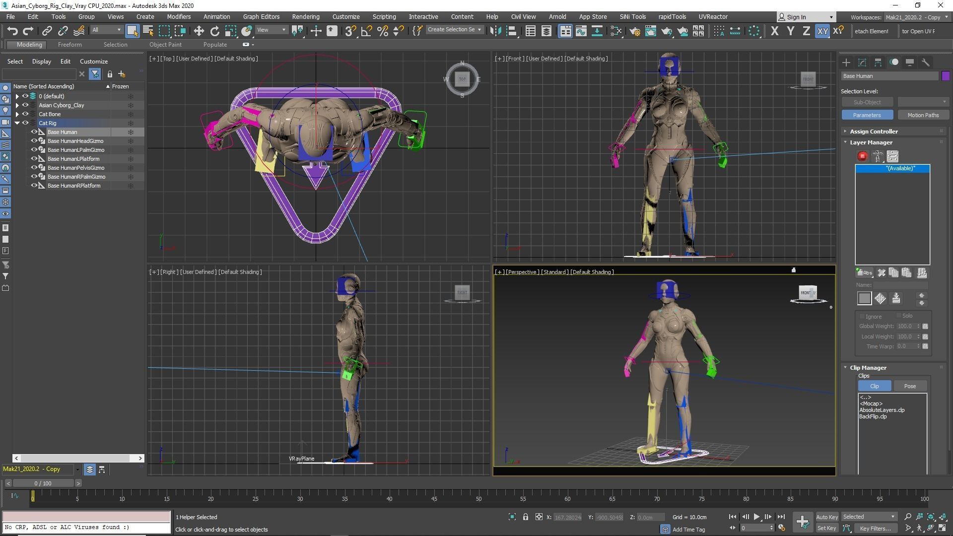 Cyborg Clay Low Poly Low-poly 3D model_34