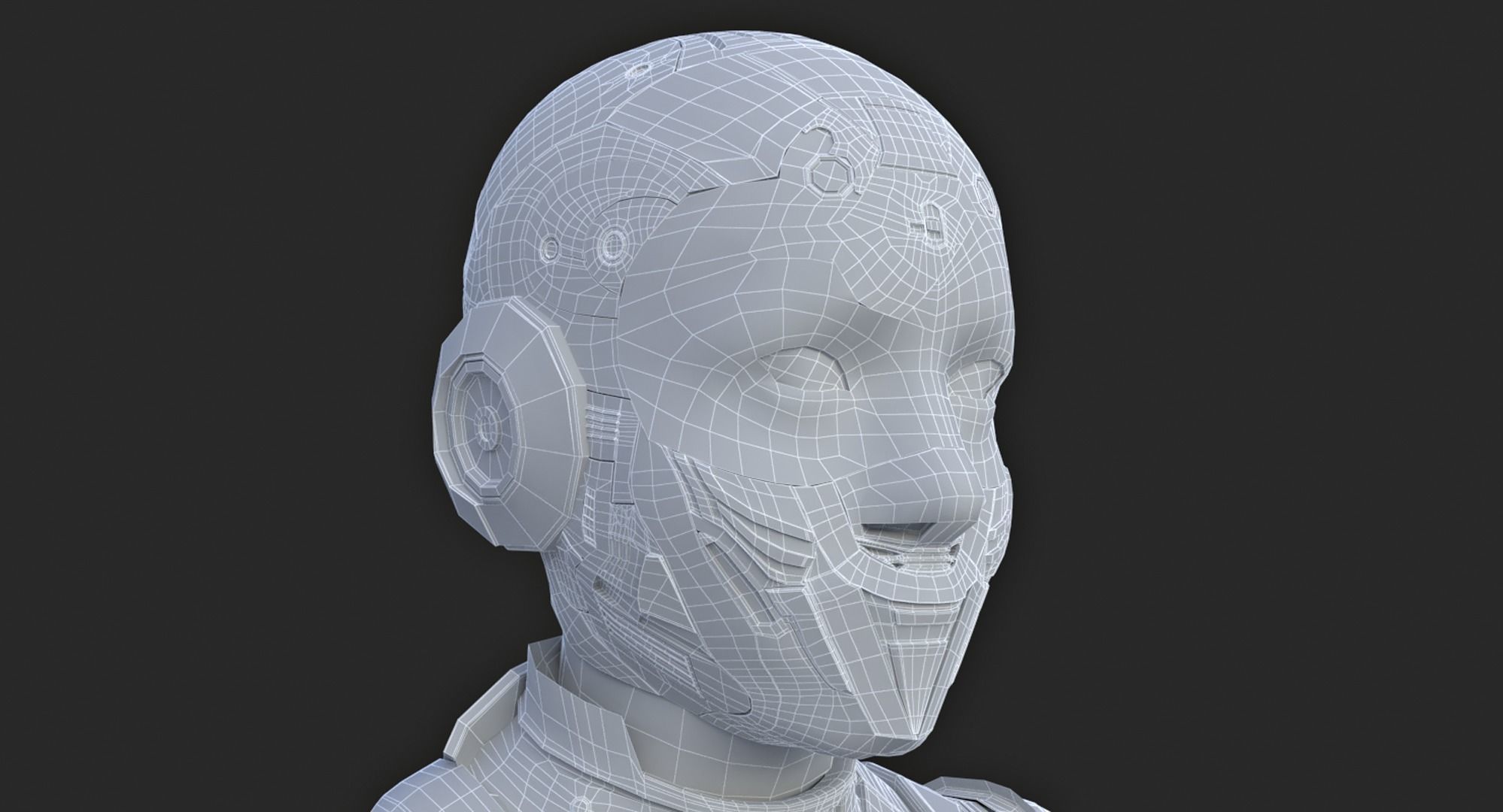 Cyborg Clay Low Poly Low-poly 3D model_46