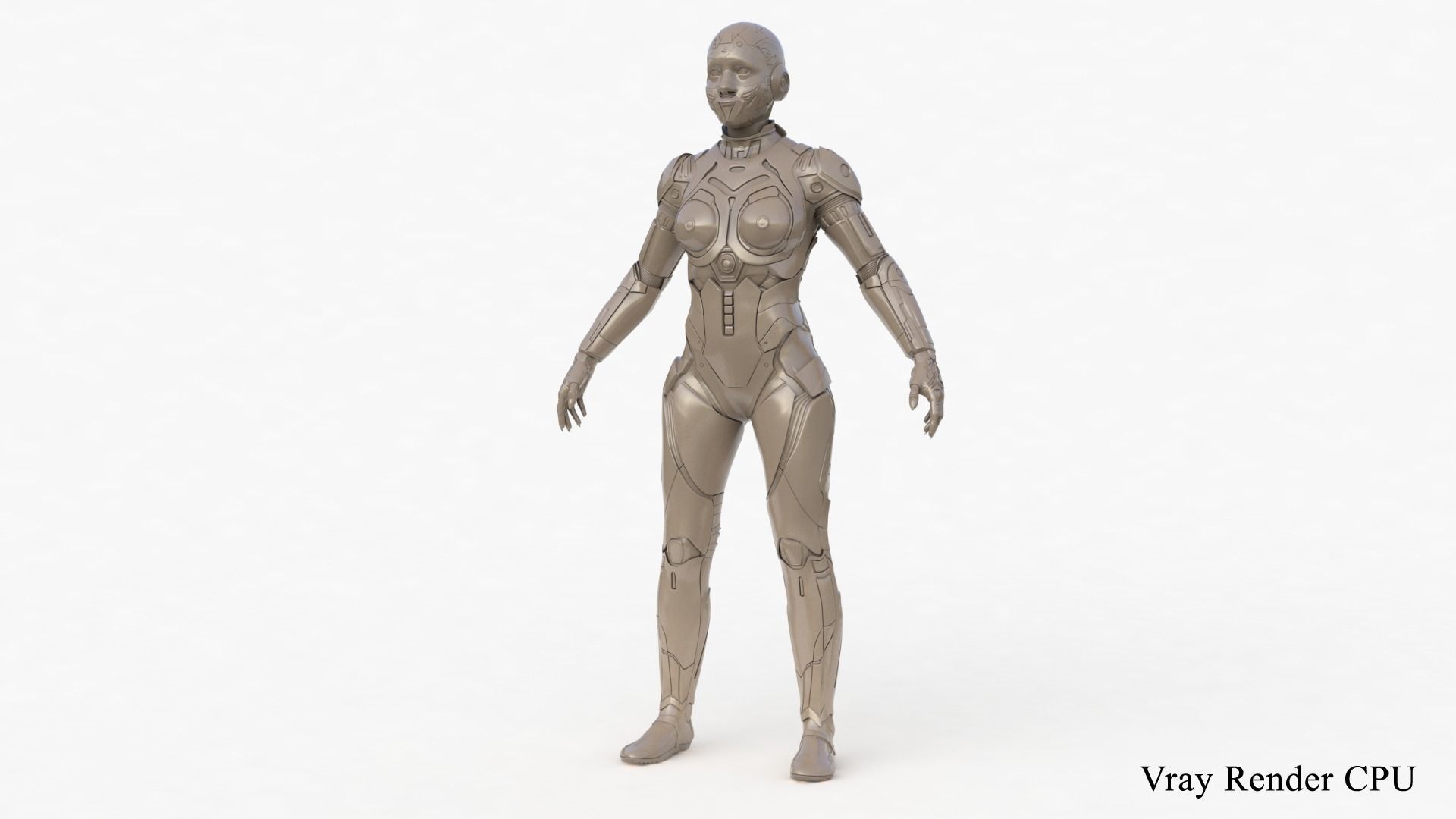 Cyborg Clay Low Poly Low-poly 3D model_31