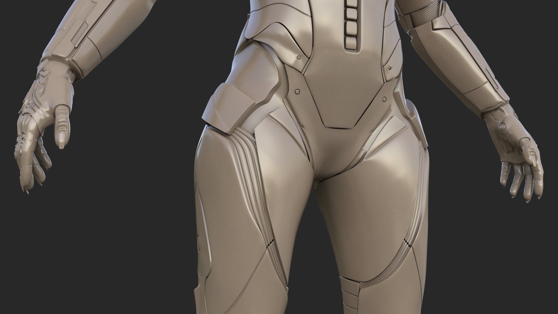 Cyborg Clay Low Poly Low-poly 3D model_15