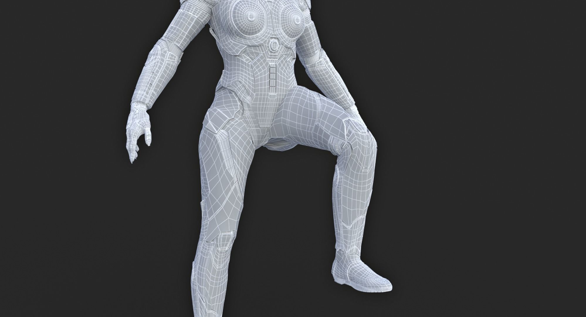 Cyborg Clay Low Poly Low-poly 3D model_48