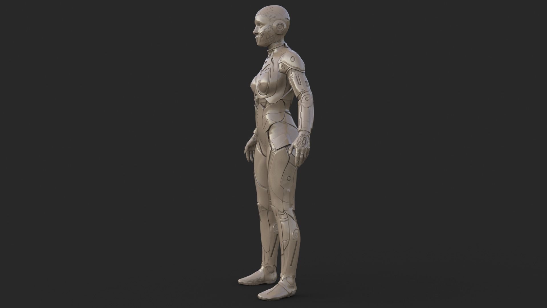 Cyborg Clay Low Poly Low-poly 3D model_8