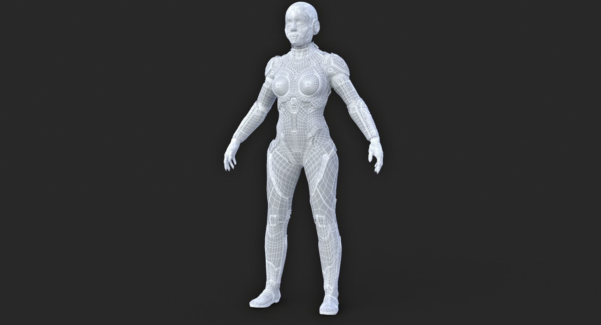 Cyborg Clay Low Poly Low-poly 3D model_38