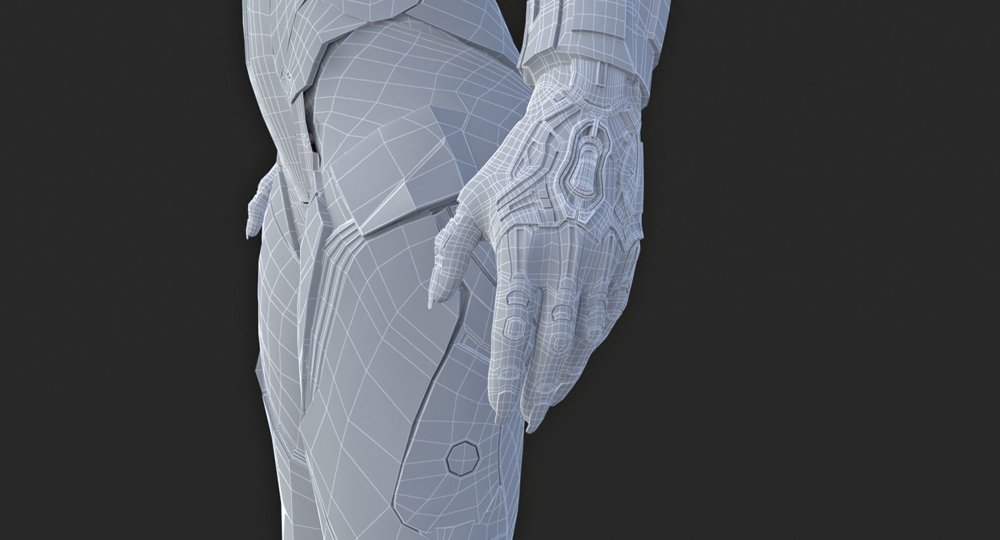 Cyborg Clay Low Poly Low-poly 3D model_44