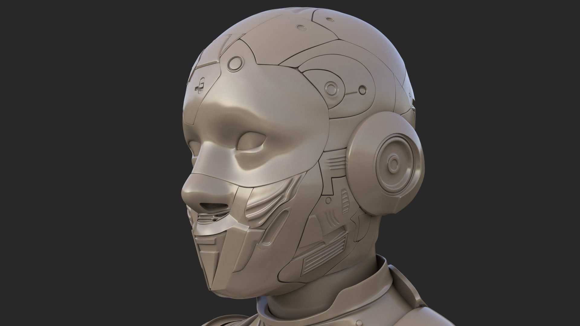 Cyborg Clay Low Poly Low-poly 3D model_19