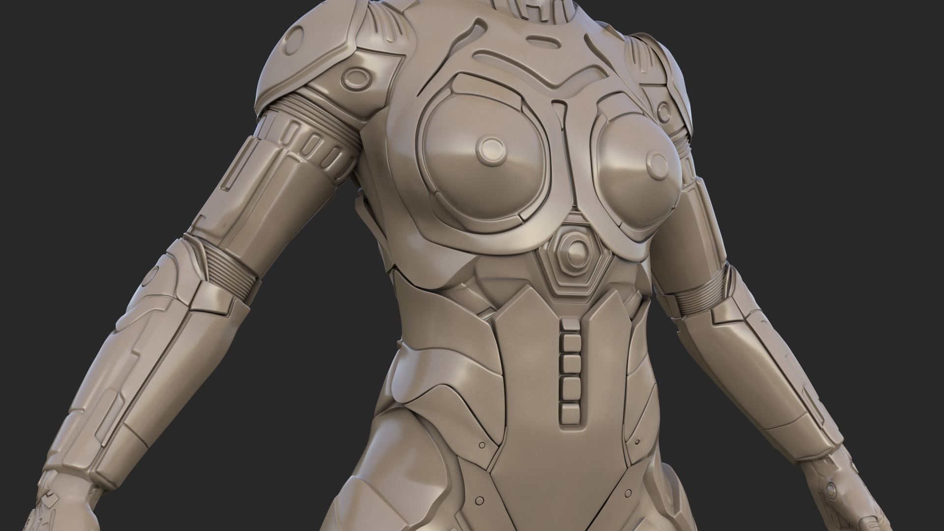 Cyborg Clay Low Poly Low-poly 3D model_14