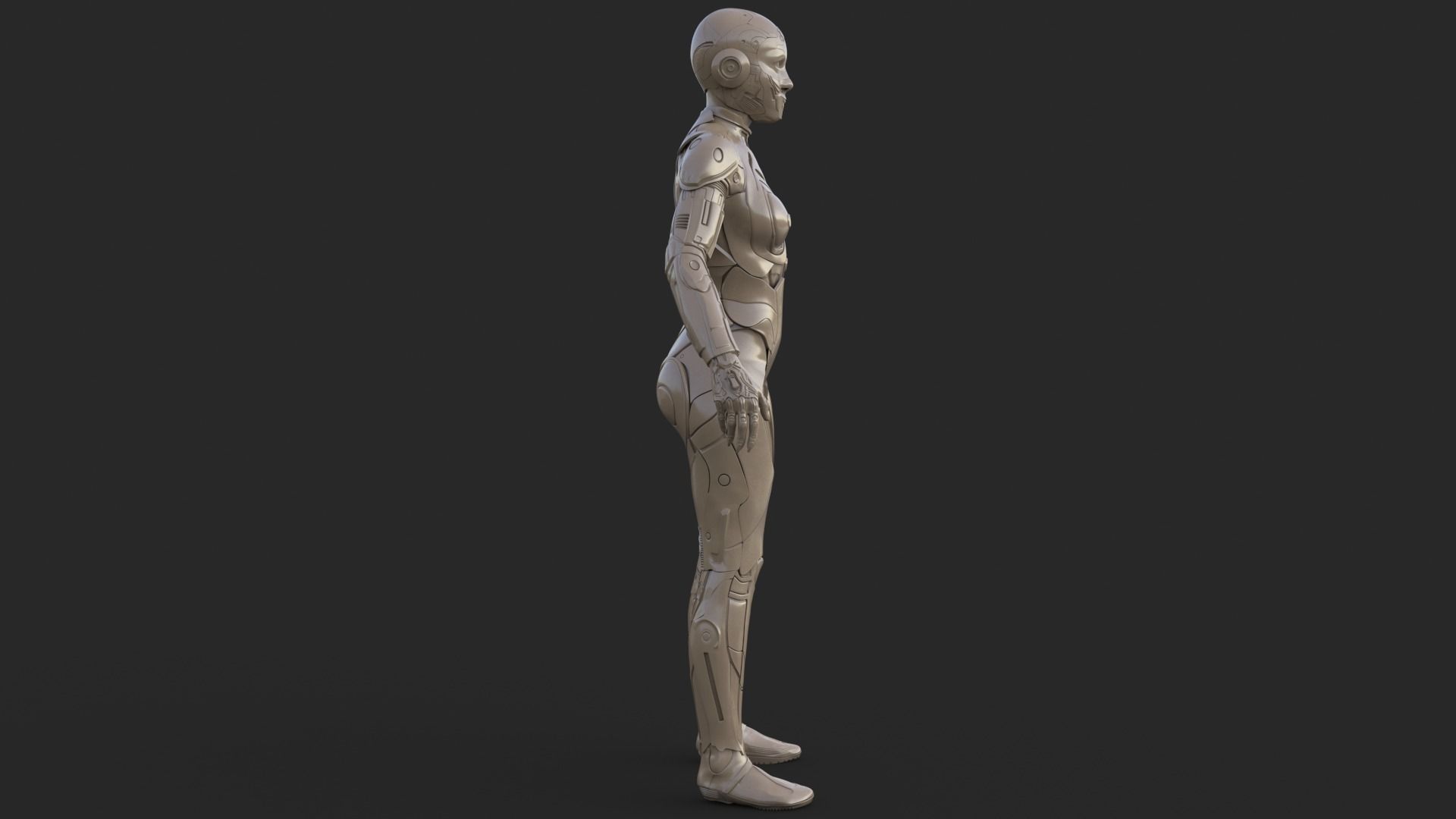 Cyborg Clay Low Poly Low-poly 3D model_11