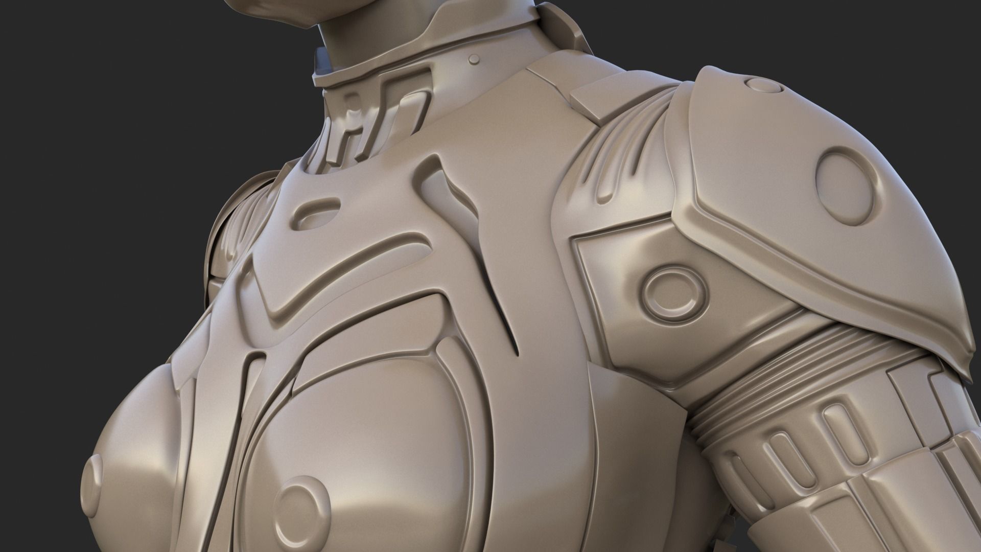 Cyborg Clay Low Poly Low-poly 3D model_20