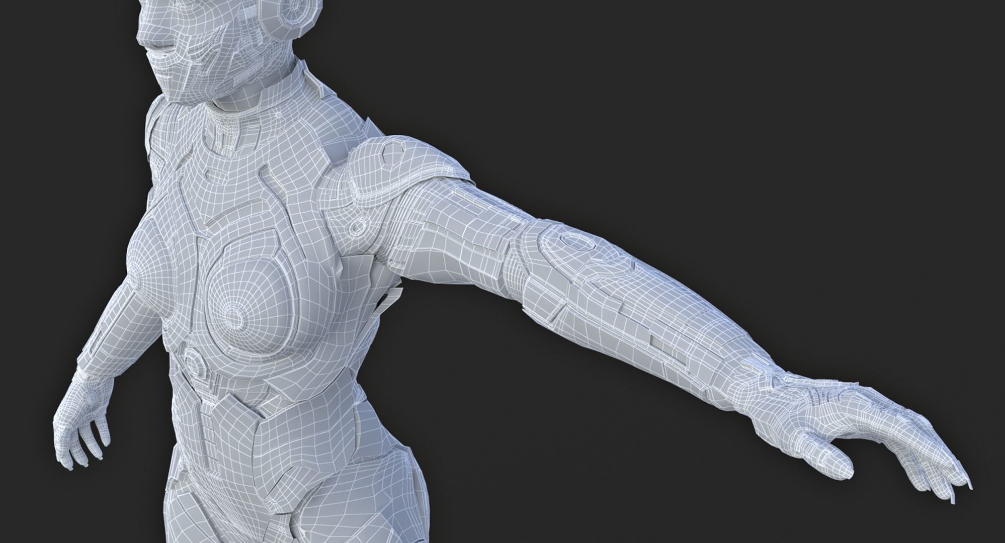Cyborg Clay Low Poly Low-poly 3D model_50