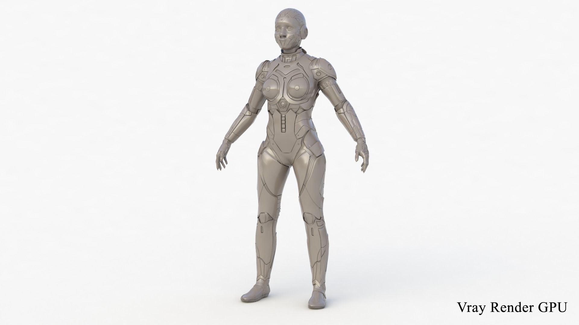 Cyborg Clay Low Poly Low-poly 3D model_32