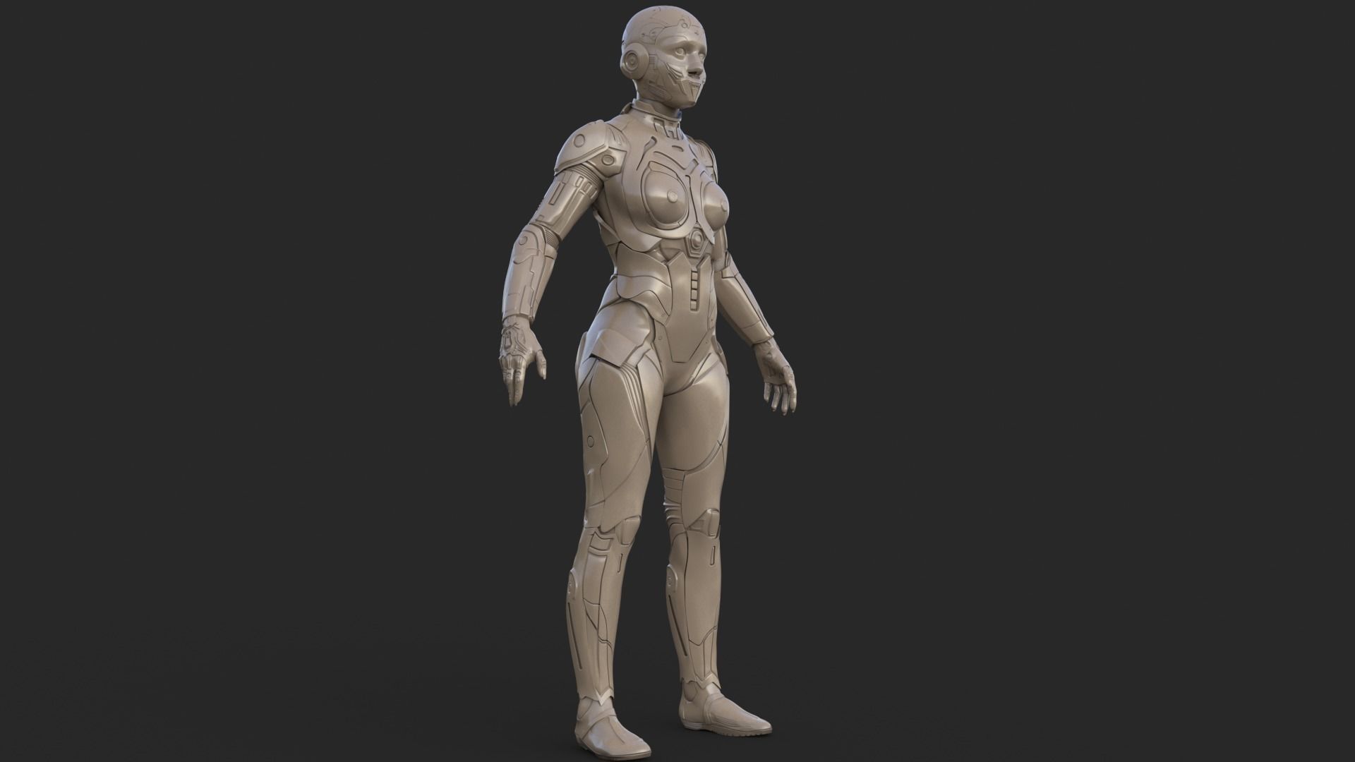 Cyborg Clay Low Poly Low-poly 3D model_12