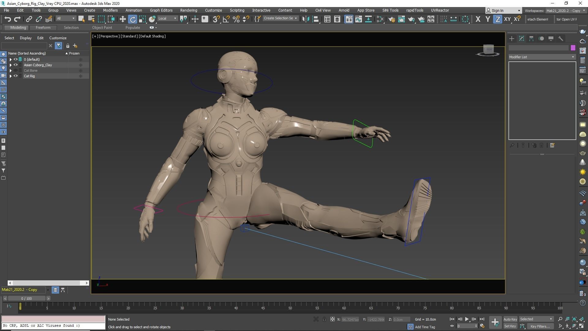 Cyborg Clay Low Poly Low-poly 3D model_36