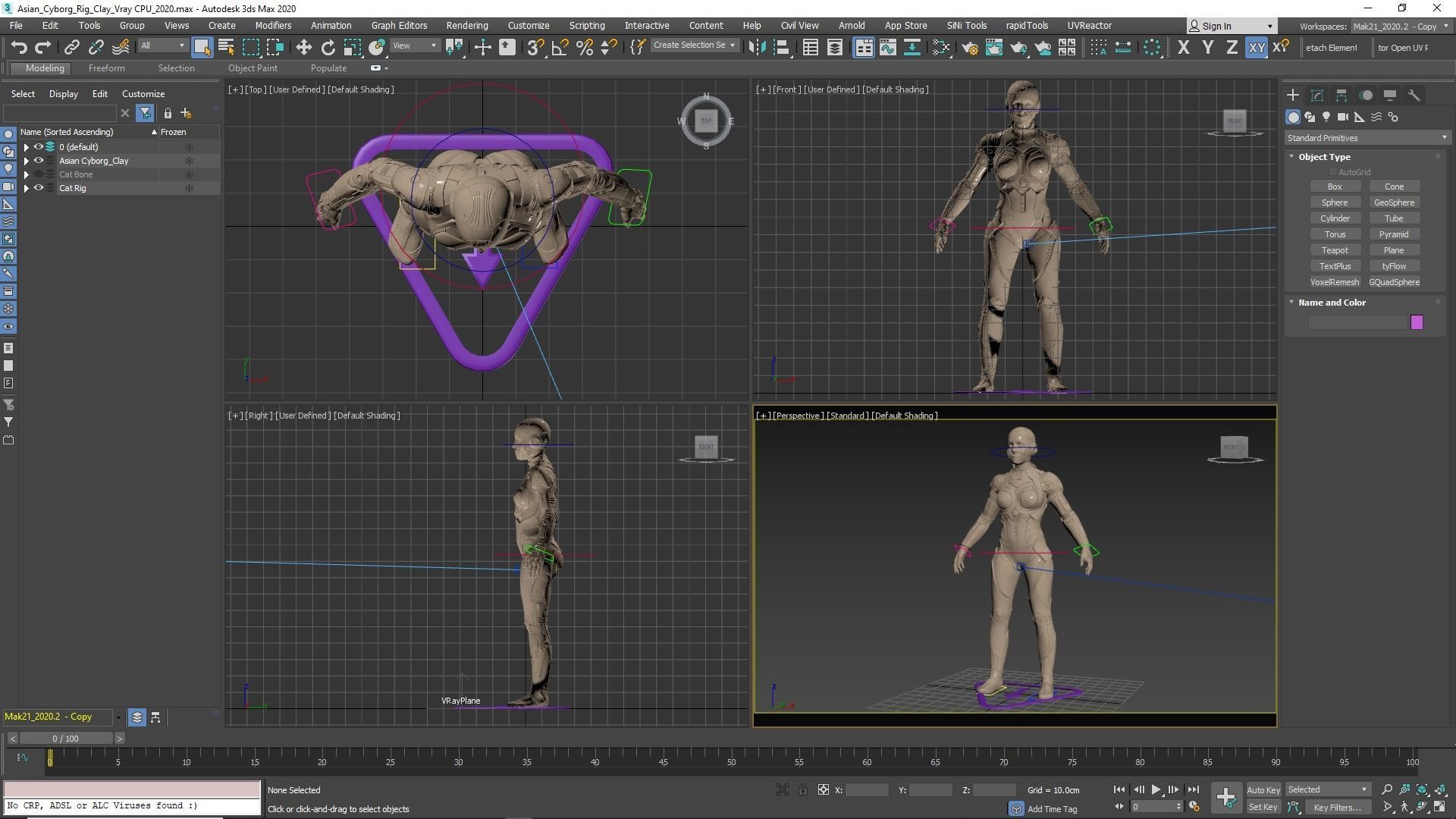 Cyborg Clay Low Poly Low-poly 3D model_33