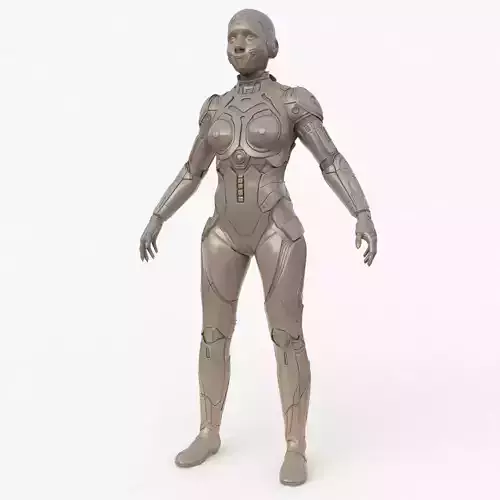 Cyborg Clay Low Poly Low-poly 3D model