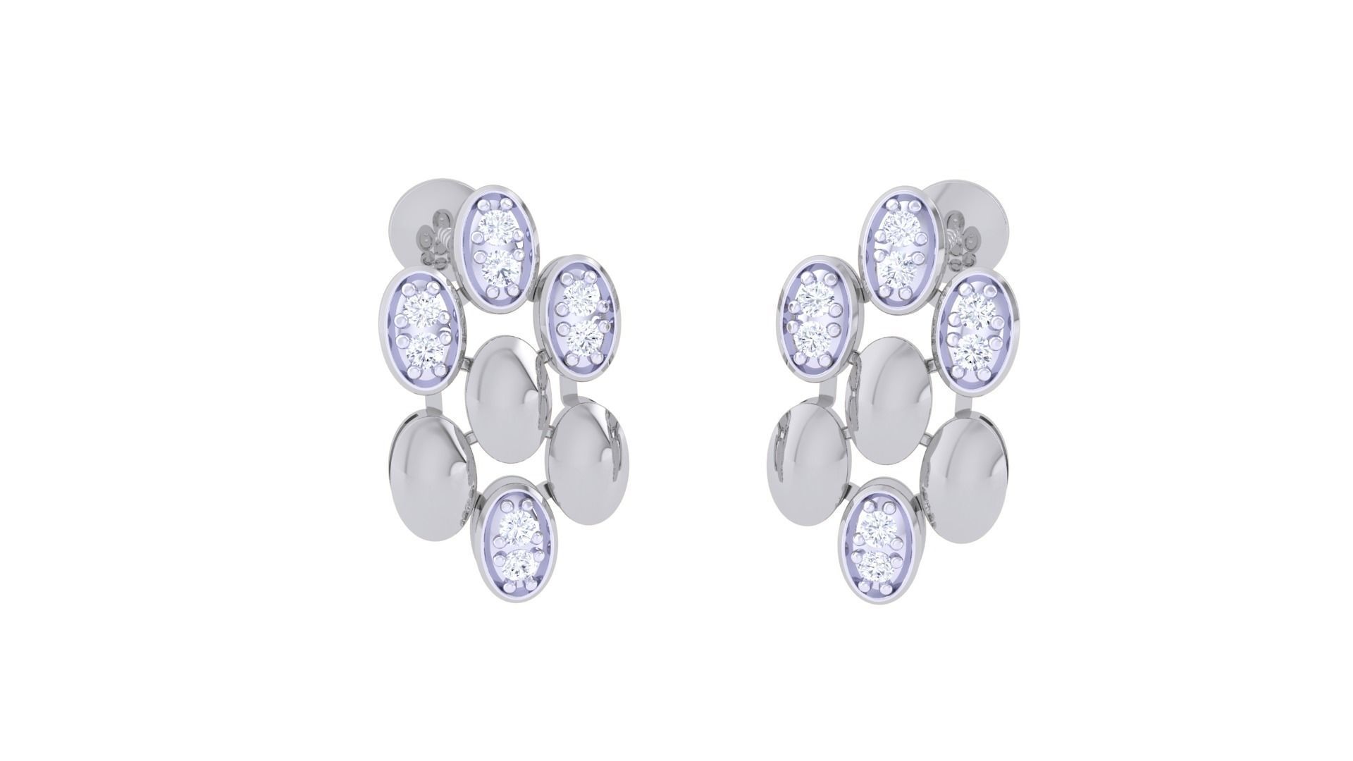 High Jewelry Pendant Earrings Set 3dm stl obj mtl gltf glb  3D print model_8