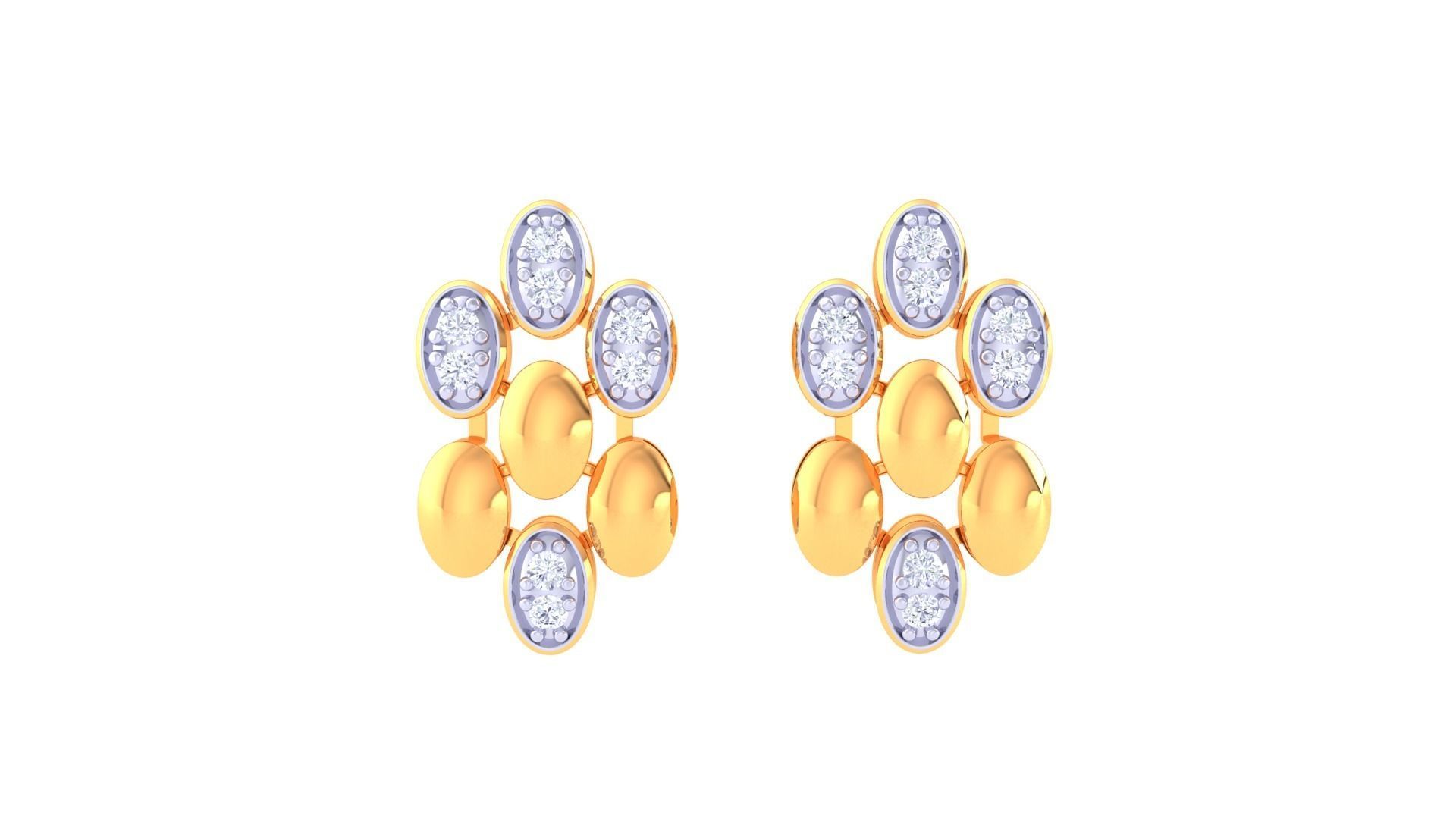 High Jewelry Pendant Earrings Set 3dm stl obj mtl gltf glb  3D print model_11