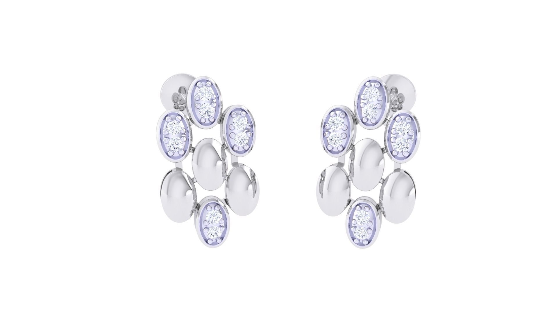 High Jewelry Pendant Earrings Set 3dm stl obj mtl gltf glb  3D print model_2