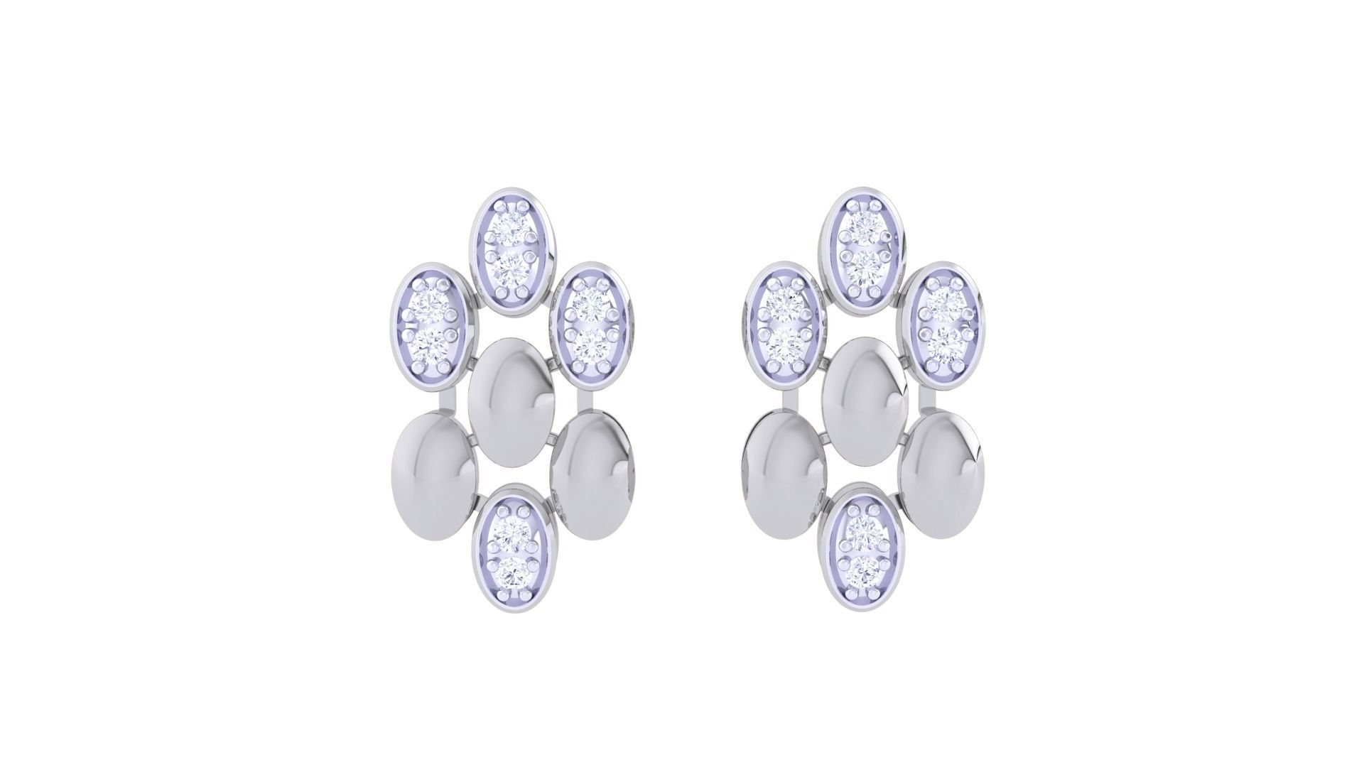 High Jewelry Pendant Earrings Set 3dm stl obj mtl gltf glb  3D print model_9