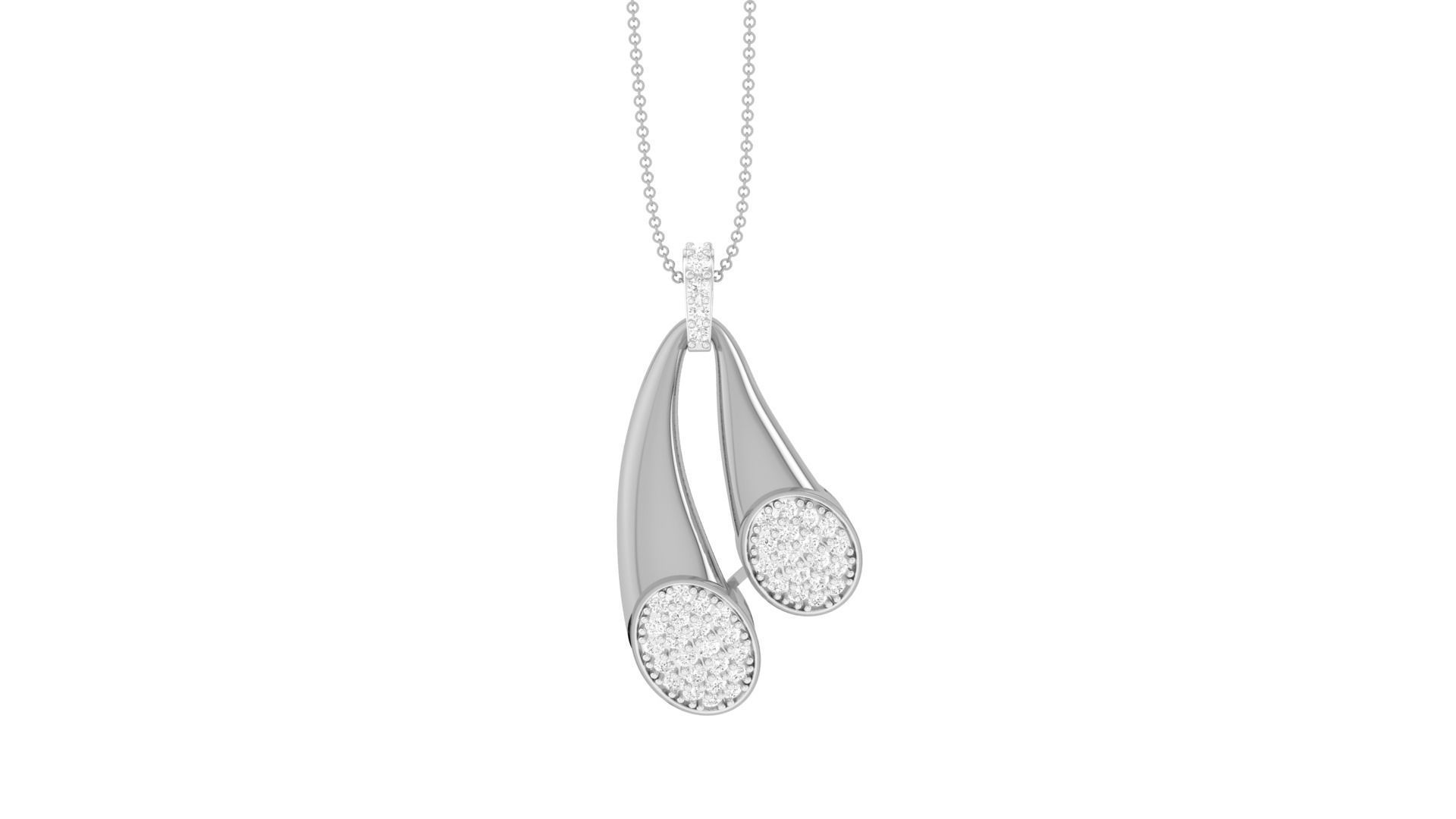 Dual Loop High Jewelry Pendant Earrings Set 3dm stl obj mtl  3D print model_22