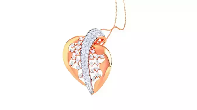 Heart Diamond Mesh High Jewelry Pendant Earrings Set 3dm stl obj