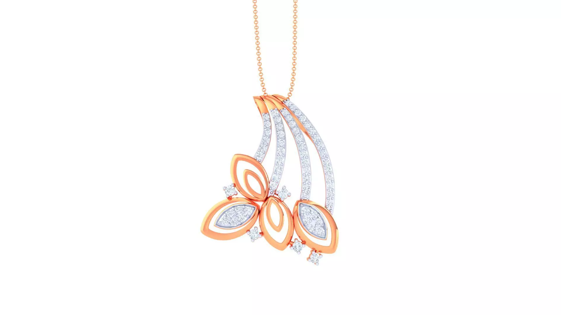 Leaf High Jewelry Pendant Earrings Set 3dm stl obj mtl gltf glb 3D print model_0