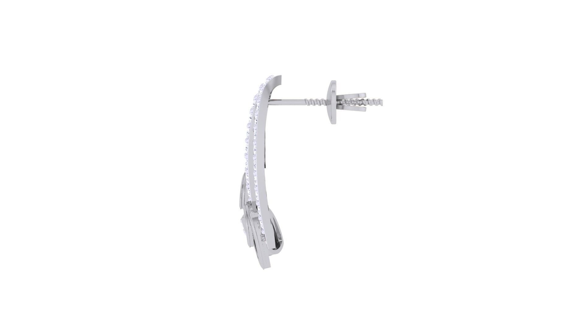 Leaf High Jewelry Pendant Earrings Set 3dm stl obj mtl gltf glb 3D print model_12