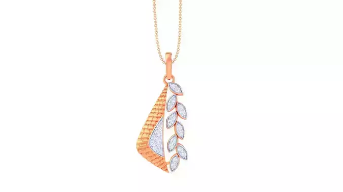 Leaves High Jewelry Pendant Earrings Set 3dm stl obj mtl gltf