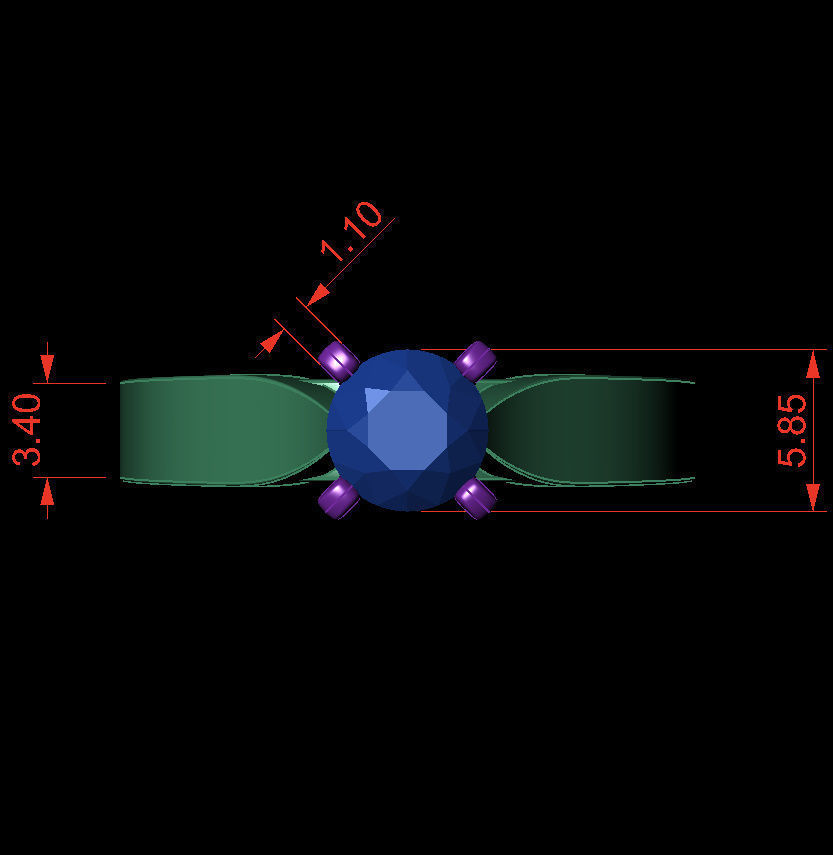 Round 0-75-CT Flat Profile Round Shank Width 2-90mm 3D print model_3