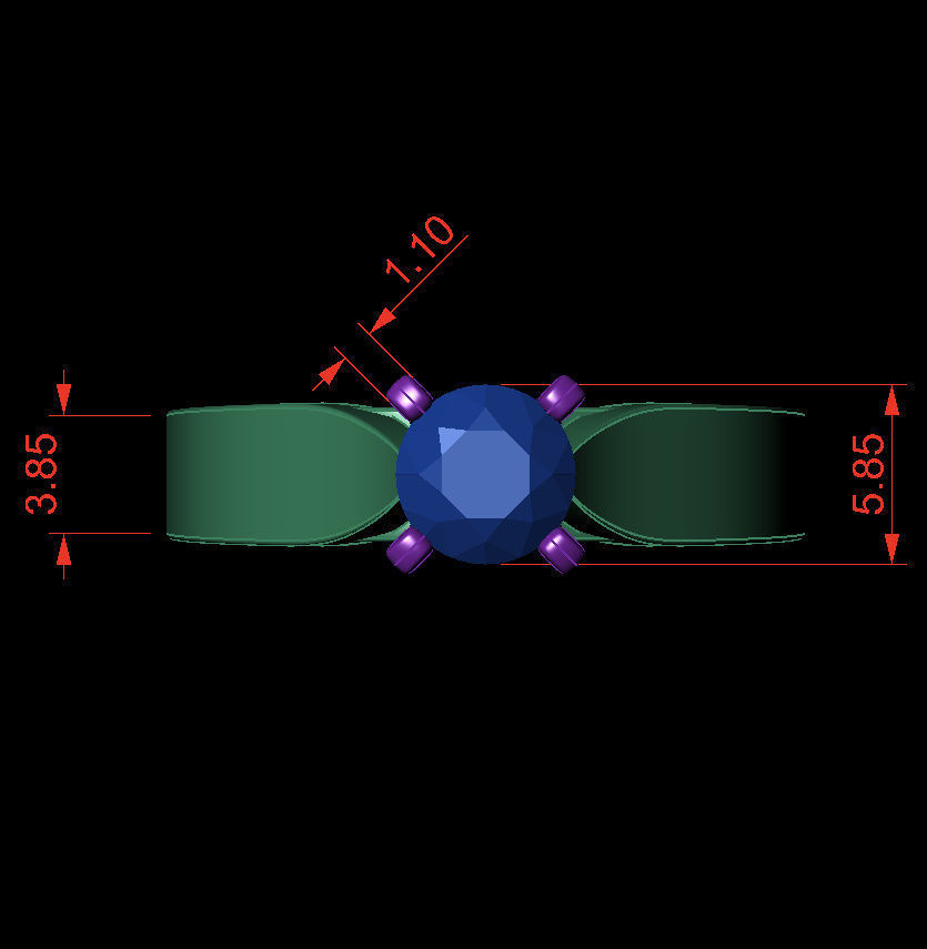 Round 0-75-CT Flat Profile Round Shank Width 3-20mm 3D print model_3