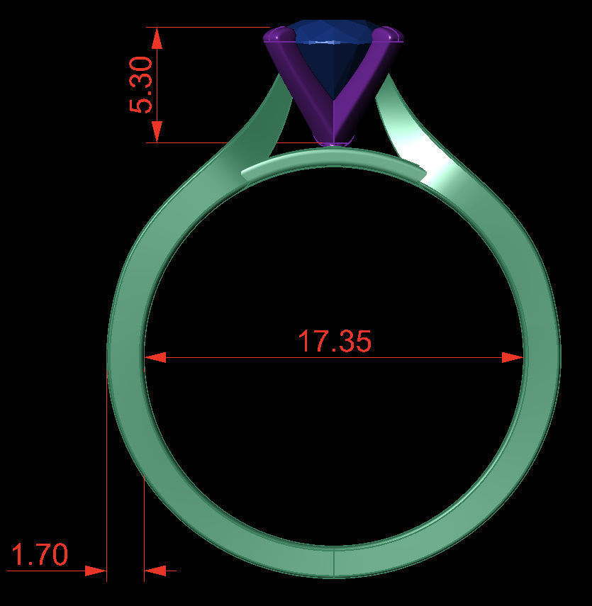 Round 0-75-CT Flat Profile Round Shank Width 3-20mm 3D print model_4