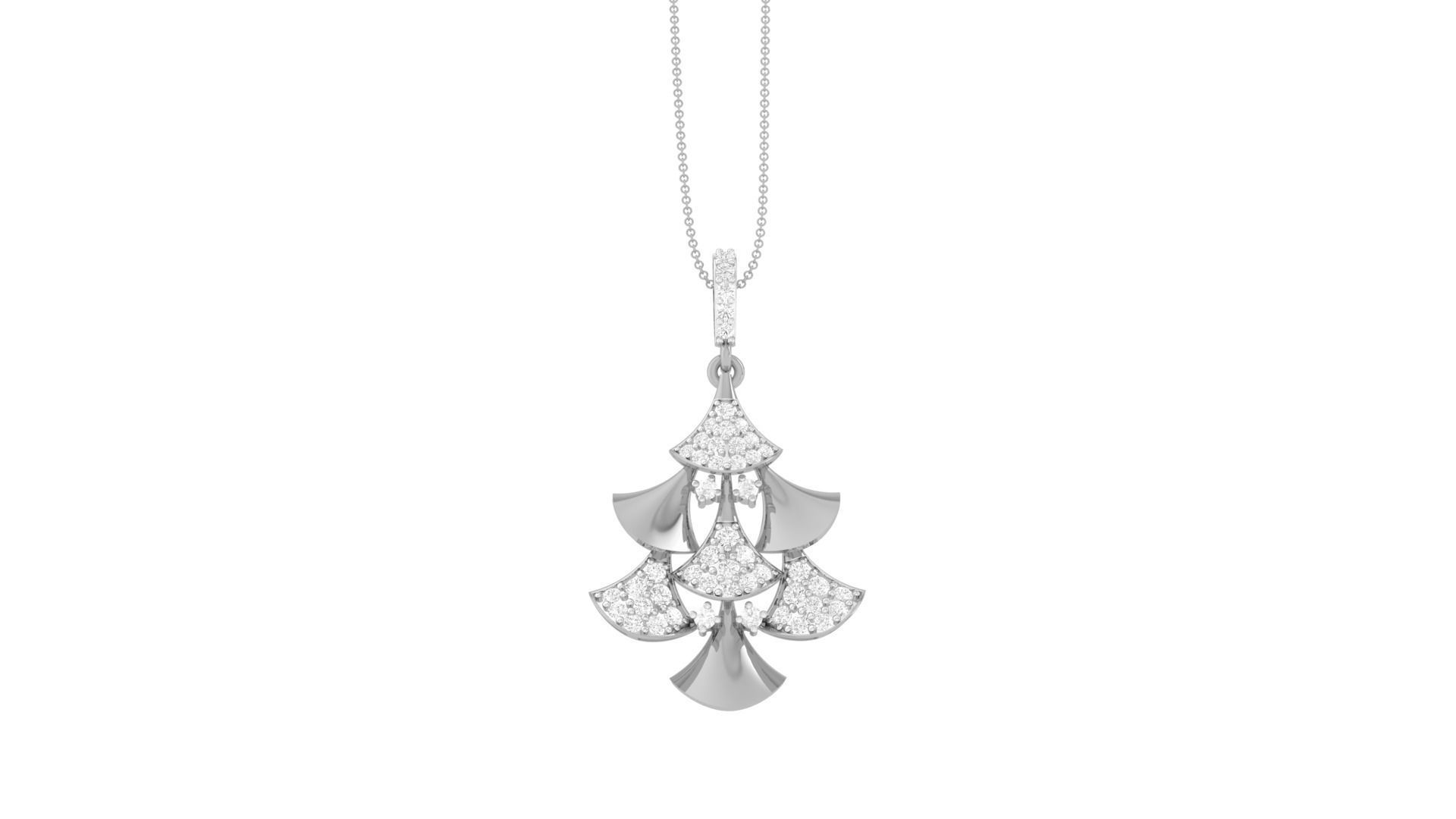 Christmas Tree High Jewelry Pendant Earrings Set 3dm stl obj mtl 3D print model_22