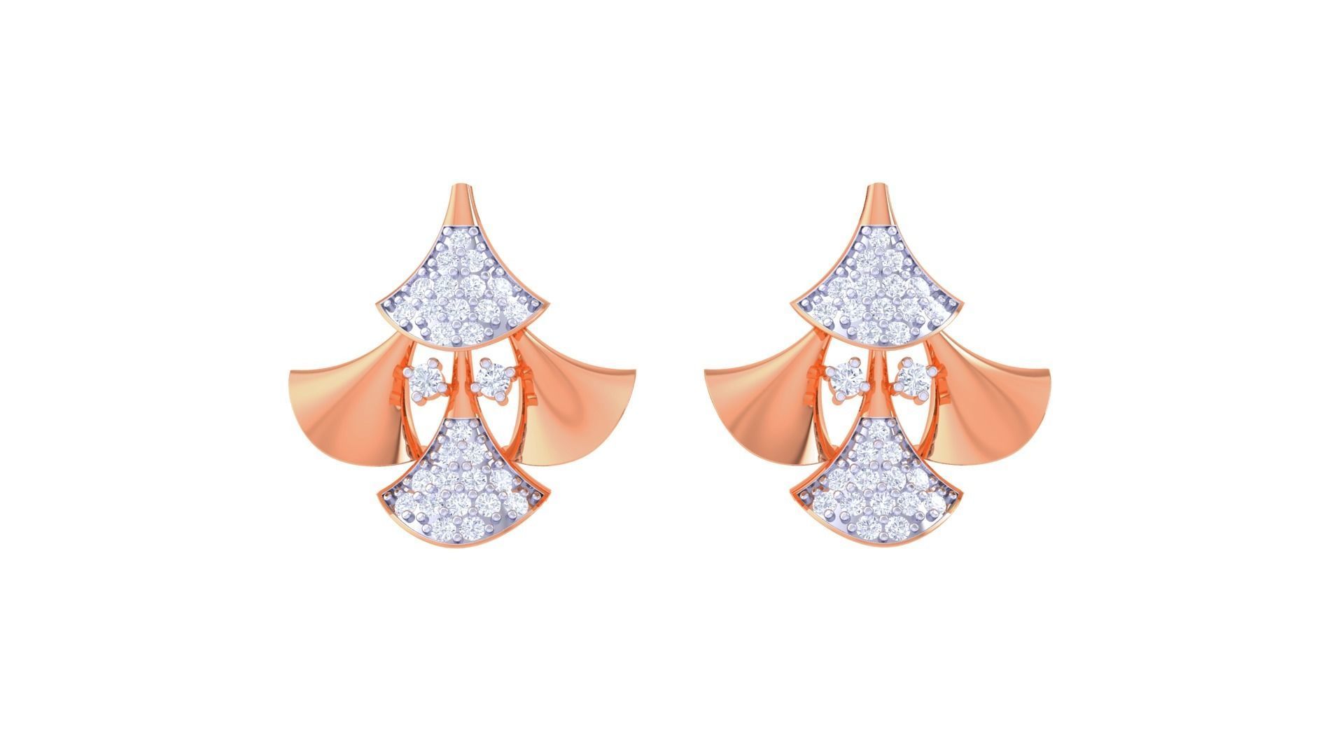 Christmas Tree High Jewelry Pendant Earrings Set 3dm stl obj mtl 3D print model_9