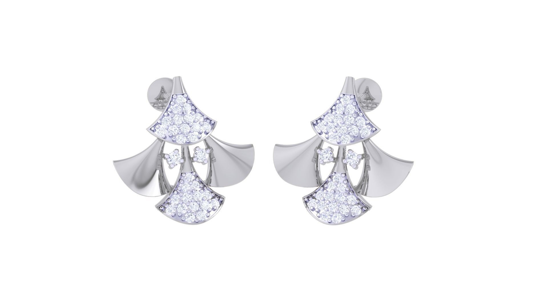 Christmas Tree High Jewelry Pendant Earrings Set 3dm stl obj mtl 3D print model_8