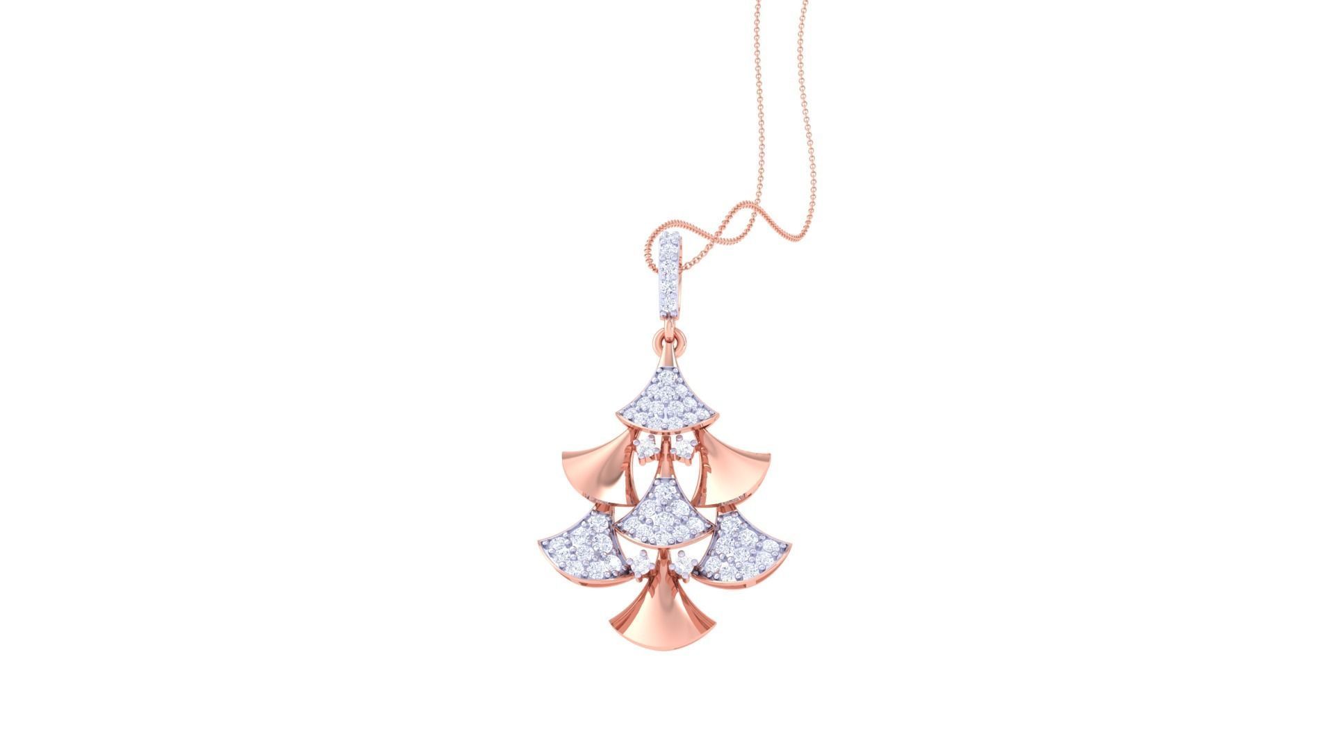 Christmas Tree High Jewelry Pendant Earrings Set 3dm stl obj mtl 3D print model_15