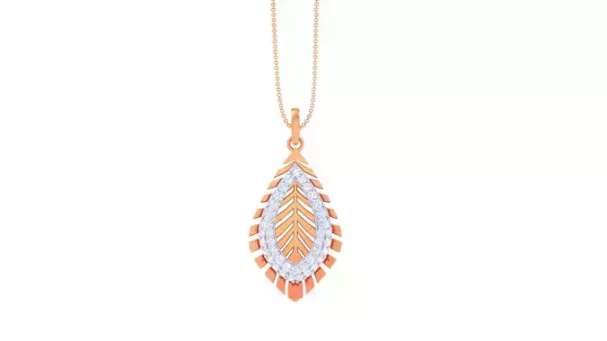 Leaf High Jewelry Pendant Earrings Set 3dm stl obj mtl gltf glb 
