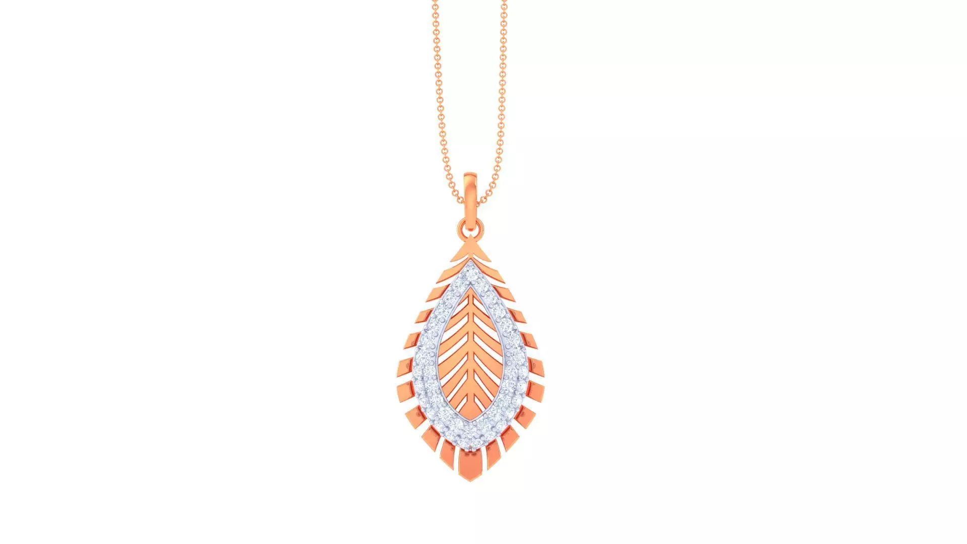 Leaf High Jewelry Pendant Earrings Set 3dm stl obj mtl gltf glb 3D print model_0