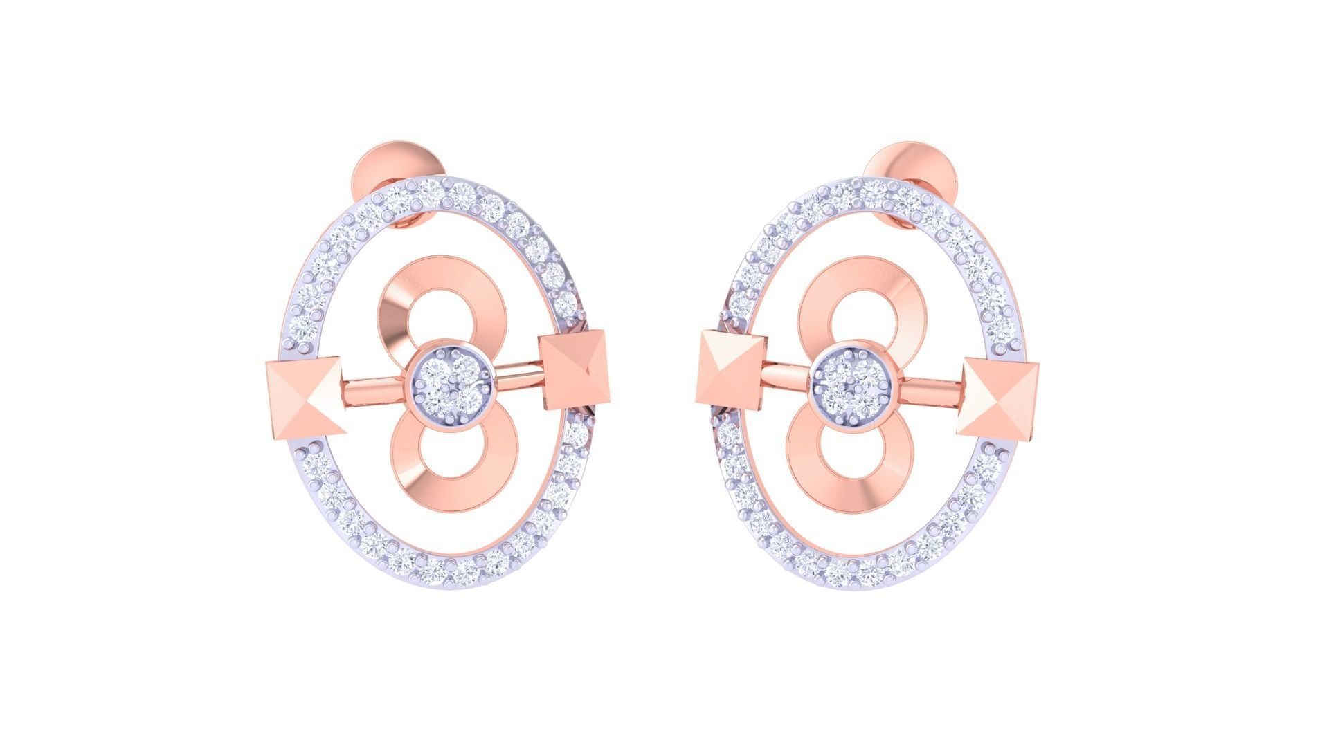 Infinity Hook High Jewelry Pendant Earrings Set 3dm stl obj mtl 3D print model_6