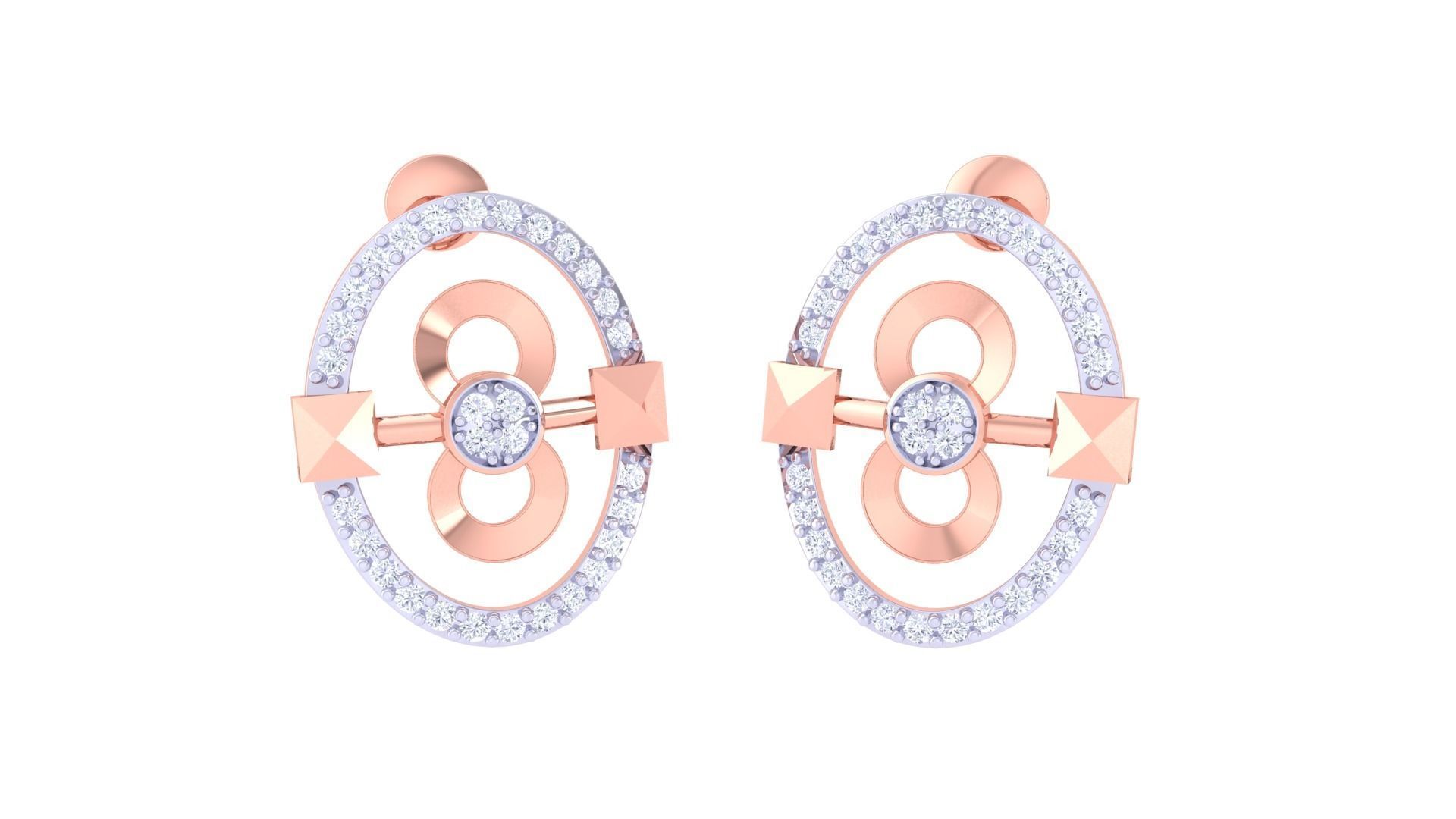 Infinity Hook High Jewelry Pendant Earrings Set 3dm stl obj mtl 3D print model_4