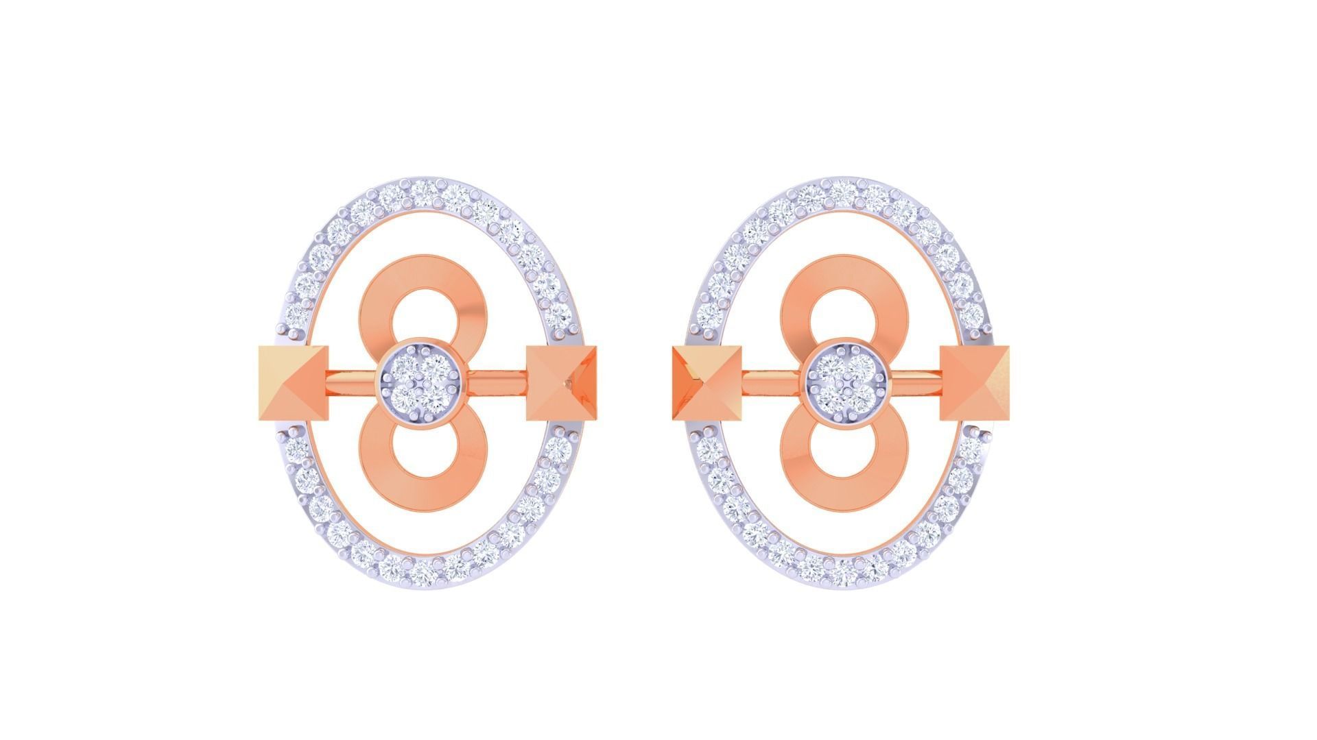 Infinity Hook High Jewelry Pendant Earrings Set 3dm stl obj mtl 3D print model_10